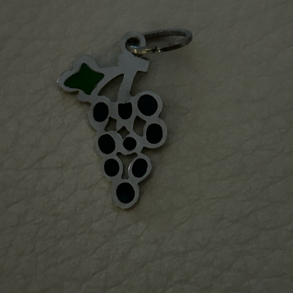 Vintage Sterling Silver Grape Cluster Pendant Charm